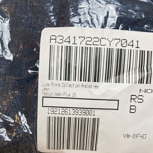 Lisa Rinna Collection Medium Wash Angled Hem Jeans - Picture 5 of 8